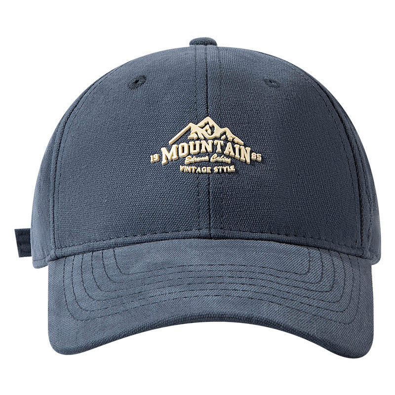 Mountain - embroidered American Western - style snapback hat, suitable for outdoor camping