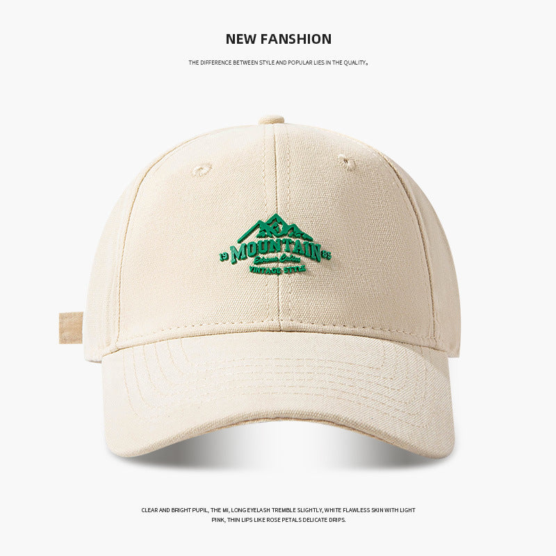 Mountain - embroidered American Western - style snapback hat, suitable for outdoor camping