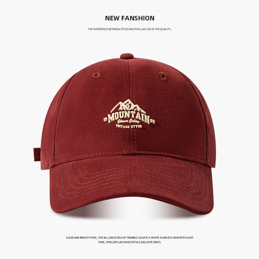 Mountain - embroidered American Western - style snapback hat, suitable for outdoor camping