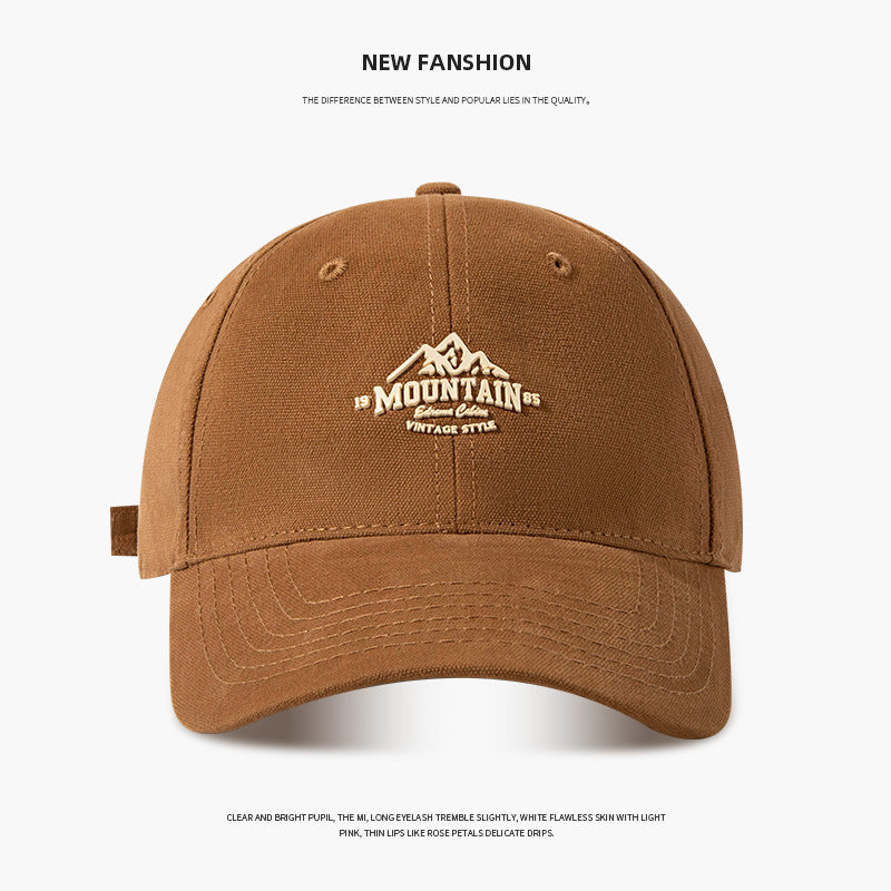 Mountain - embroidered American Western - style snapback hat, suitable for outdoor camping