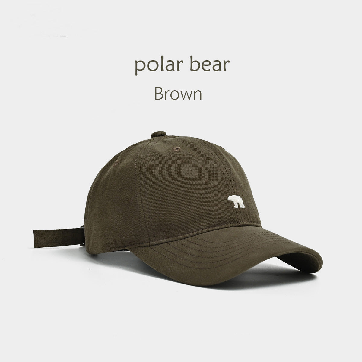 High - quality baseball caps with a domed crown. The polar - bear - themed caps with visors can make your face look smaller.