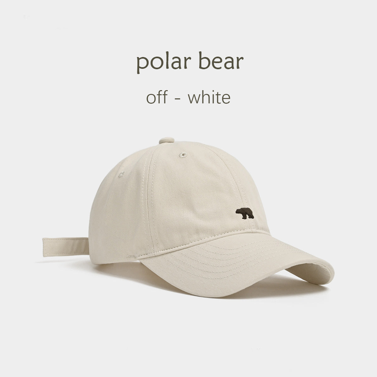 High - quality baseball caps with a domed crown. The polar - bear - themed caps with visors can make your face look smaller.