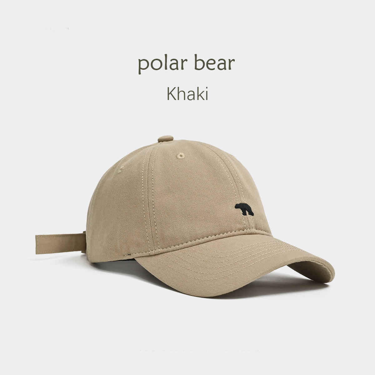 High - quality baseball caps with a domed crown. The polar - bear - themed caps with visors can make your face look smaller.