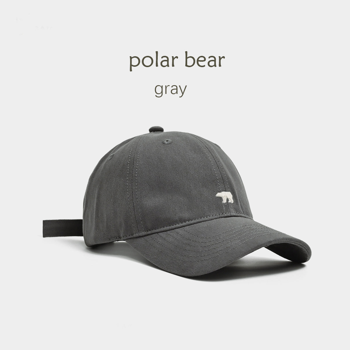 High - quality baseball caps with a domed crown. The polar - bear - themed caps with visors can make your face look smaller.