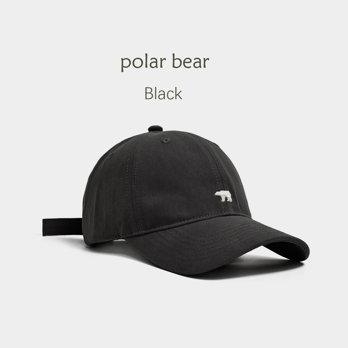 High - quality baseball caps with a domed crown. The polar - bear - themed caps with visors can make your face look smaller.